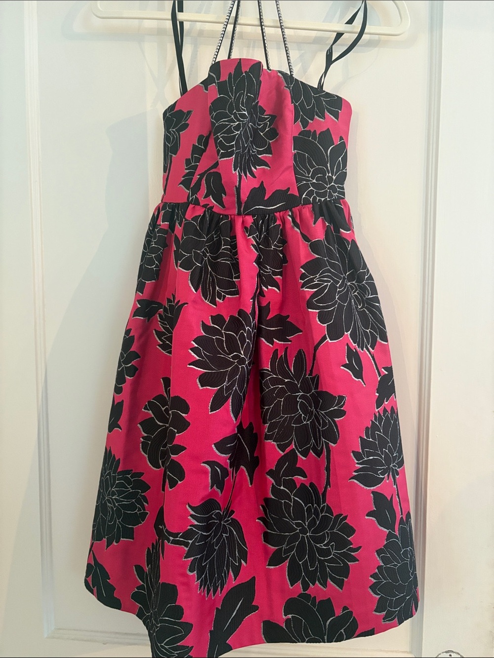 kate spade Hot Pink Dress with Black Floral Print